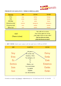Present tense: Irreguar verbs – SER/ESTAR/HAY