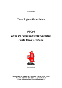 Tecnologias Alimenticias FTC06 Linea de Procesamiento Cereales
