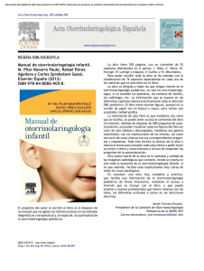 RESE˜NA BIBLIOGRÁFICA Manual de otorrinolaringología infantil