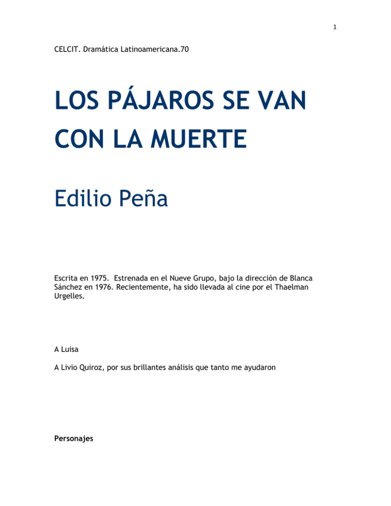 los pájaros se van con la muerte