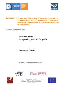 Country Report Integration policies in Spain