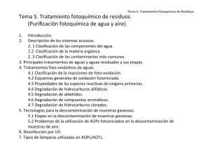Tema 5. Tratamiento fotoquímico de residuos (Purificación