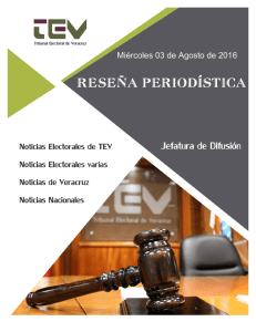 Miércoles 03 de Agosto de 2016 - tribunal electoral de veracruz
