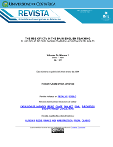 THE USE OF ICTs IN THE BA IN ENGLISH TEACHING William