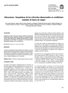 Alteraciones bioquímicas de los eritrocitos almacenados en