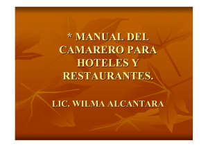 manual del camarero para hoteles y restaurantes.