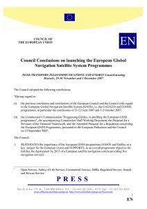 Council Conclusions on launching the European Global Navigation