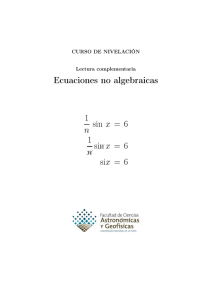 Ecuaciones no algebraicas 1 n sin x = 6 1 n nx = 6 six = 6