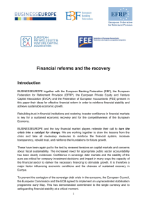 Financial reforms and the recovery