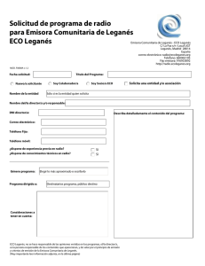 Solicitud de Programa de Radio ECO Leganés