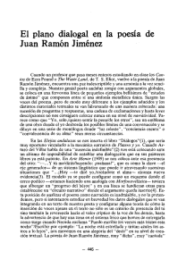 El plano dialogal en la poesía de Juan Ramón Jiménez