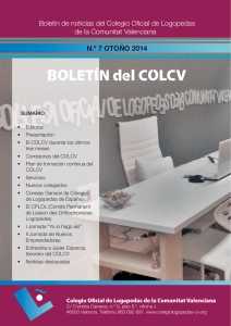 BOLETÍN del COLCV - Colegio Oficial de Logopedas de la