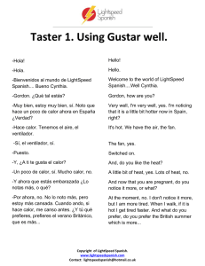 Taster 1. Using Gustar well.