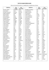 lista de verbos irregulares