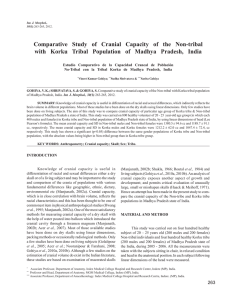 Comparative Study of Cranial Capacity of the Non