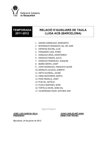 temporada 2011-2012 relació d`auxiliars de taula lliga acb (barcelona)