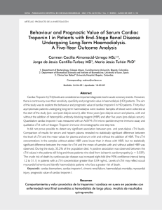 behaviour and Prognostic Value of Serum cardiac troponin i in