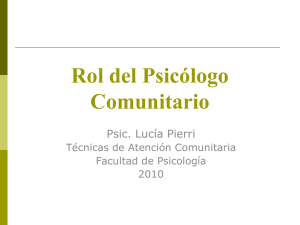 Rol del Ps. Comunitario - Facultad de Psicología