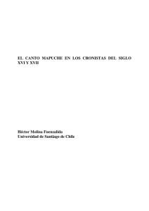 EL CANTO MAPUCHE EN LOS CRONISTAS DEL SIGLO XVI Y XVII