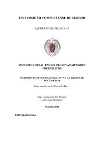 Sintaxis Verbal en los Profetas Menores - E