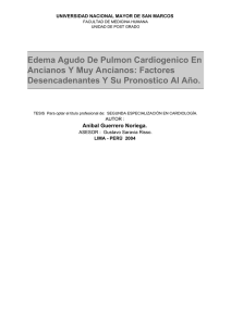Edema Agudo De Pulmon Cardiogenico En Ancianos Y Muy