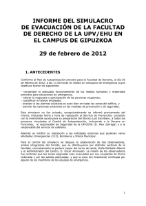 INFORME DEL SIMULACRO DE EVACUACIÓN DE LA FACULTAD