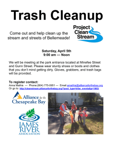 Come out and help clean up the stream and streets of Bellemeade!