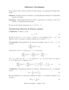 Diagonalización de matrices circulantes (apuntes)