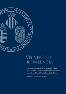 Discurs del rector magnífic de la Universitat de València, prof. Dr