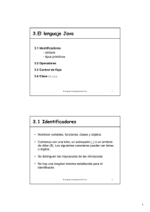 3.El lenguaje Java 3.1 Identificadores