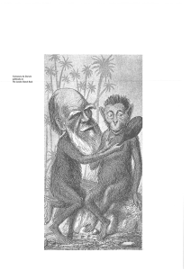 Caricatura de Darwin publicada en The London Sketch Book