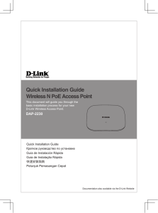 Quick Installation Guide Wireless N PoE Access Point