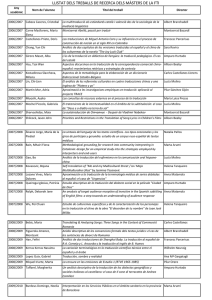 llistat dels treballs de recerca dels màsters de la fti
