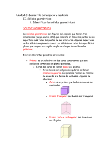 Unidad 6: Geometría del espacio y medición II. Sólidos geométricos