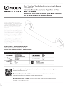 Moen® Home Care® Grab Bar Installation Instructions for Exposed