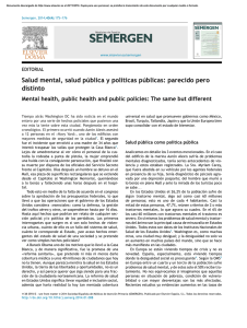 Salud mental, salud pública y políticas públicas: parecido pero distinto