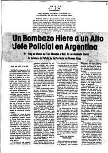 Un Bombazo Hiere a un Alto Jefe Policial en Argentina