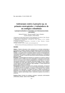 Anticuerpos contra Leptospira sp. en primates neotropicales y