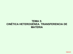 TEMA 5: CINÉTICA HETEROGÉNEA. TRANSFERENCIA DE