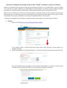 Instructivo de instalación de manejador de base de datos