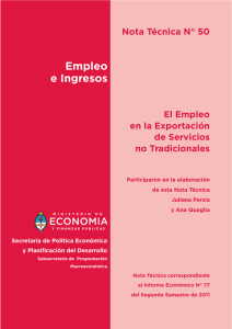 Nº50 • Empleo y ingresos El Empleo en la Exportación de Servicios
