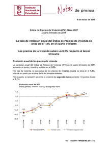 Índice de Precios de Vivienda (IPV) - Instituto Nacional de Estadistica.