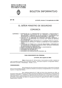 N° 75 - Ministerio de Seguridad Provincia de Buenos Aires