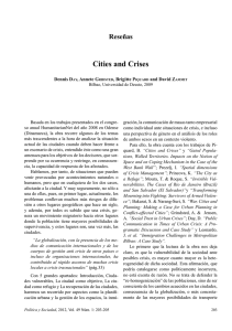 Reseñas Cities and Crises