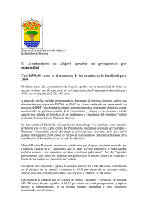 El Ayuntamiento de Alajeró aprueba sus presupuestos por