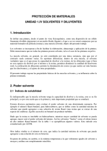 PROTECCIÓN DE MATERIALES UNIDAD 1.IV SOLVENTES Y