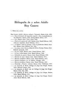 Bibliografia de y sobre Adolfo Bioy Casares