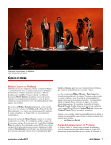 Lucia di Lammermoor en Venecia Giulio Cesare en Módena Ópera