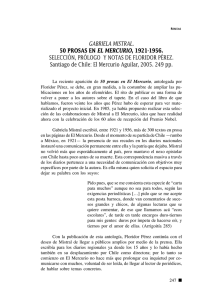 GABRIELA MISTRAL. 50 PROSAS EN EL MERCURIO, 1921