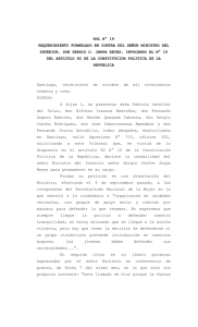 rol n° 19 requerimiento formulado en contra del señor ministro del